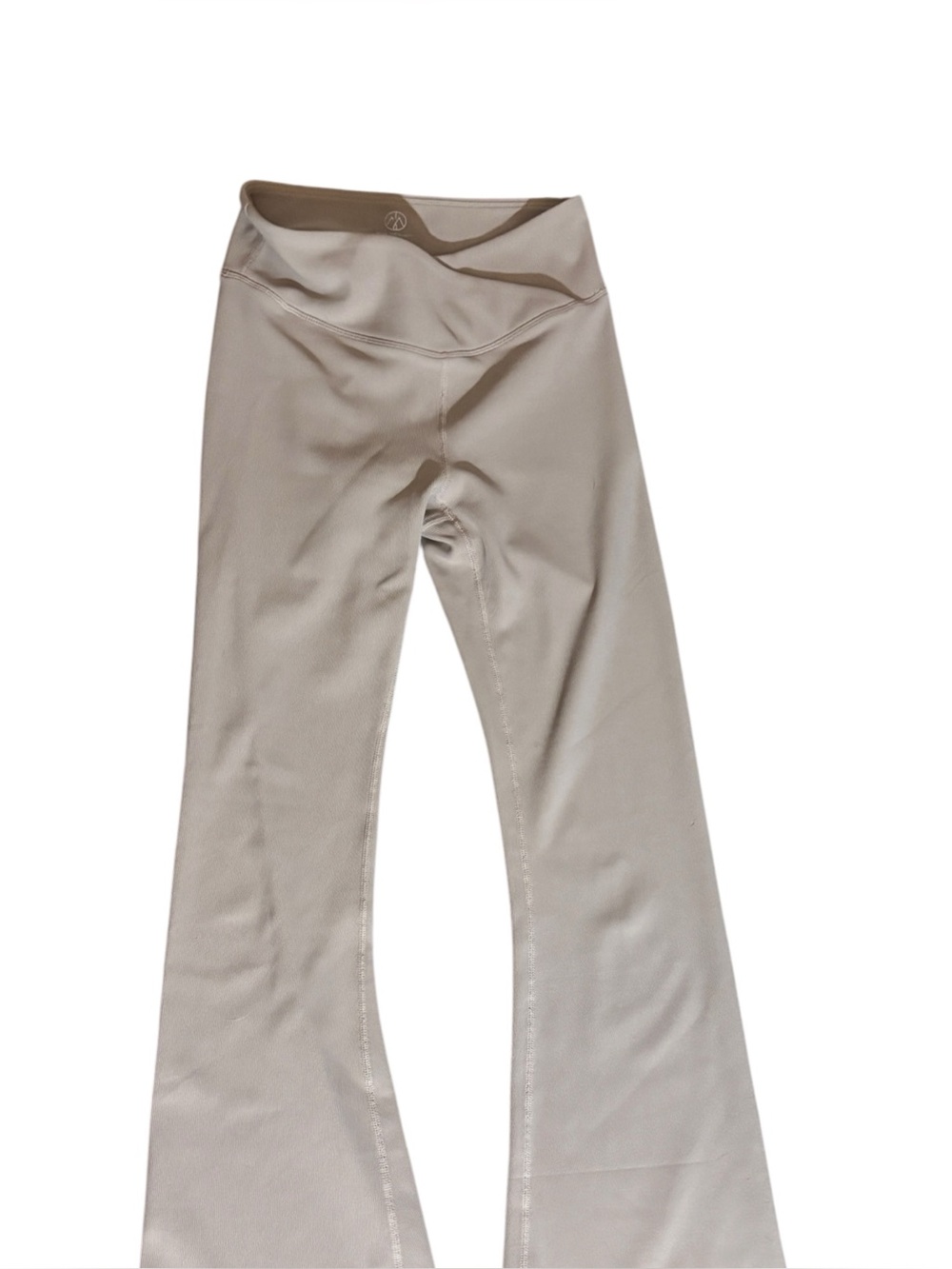 Move Theology Ribbed Flare Leggings Beige Women's Medium